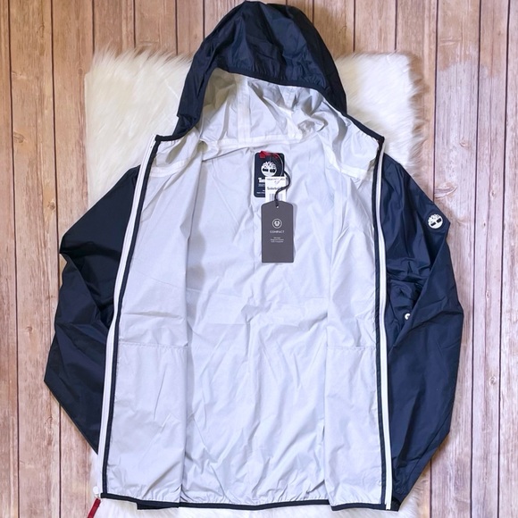 Timberland Women’s Waterproof Rain Jacket In Navy - Picture 3 of 4